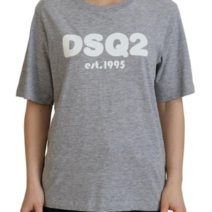 Dsquared² Gray Logo Cotton Crewneck Short Sleeve Tee T-shirt