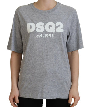 Dsquared² Gray Logo Cotton Crewneck Short Sleeve Tee T-shirt