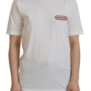 Dsquared² White Logo Patch Crewneck Short Sleeve Tee T-shirt