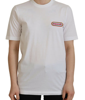 Dsquared² White Logo Patch Crewneck Short Sleeve Tee T-shirt