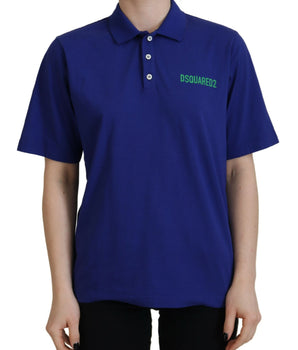 Dsquared² Blue Collared Writings Polo Short Sleeves T-shirt