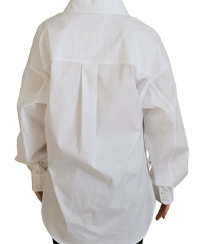 Dsquared² White Cotton Button Down Collared Dress Shirt Top