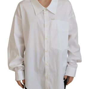 Dsquared² White Cotton Button Down Collared Dress Shirt Top