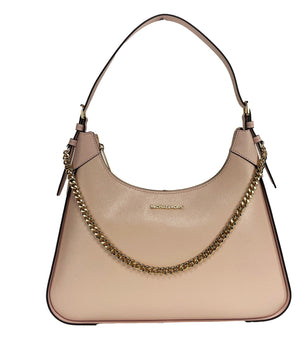 Michael Kors Wilma Large Smooth Leather Chain Shoulder Bag Purse Powder Blush