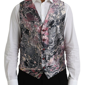 Dolce & Gabbana Multicolor Galaxy Silk Waistcoat Formal Vest