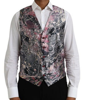 Dolce & Gabbana Multicolor Galaxy Silk Waistcoat Formal Vest
