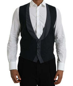 Dolce &amp; Gabbana Vestido Chaleco De Lana Negro Chaleco Formal