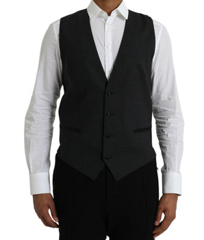 Dolce &amp; Gabbana Vestido Chaleco De Algodón Negro Chaleco Formal