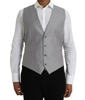 Dolce &amp; Gabbana Chaleco de vestir formal de lana gris claro