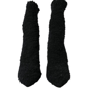 Dolce & Gabbana Black Stiletto Heels Mid Calf Boots Shoes