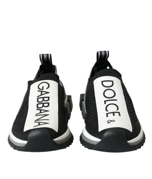Dolce &amp; Gabbana Black White Slip On Sorrento Sneakers Shoes