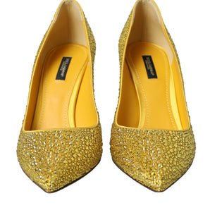 Dolce & Gabbana Yellow Strass Crystal Heels Pumps Shoes