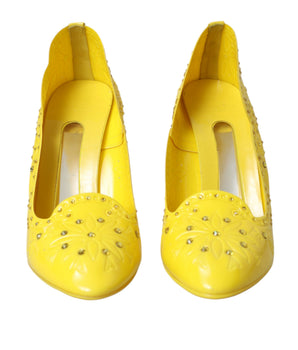Dolce & Gabbana Yellow Crystal CINDERELLA Heels Pumps Shoes