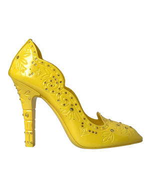 Dolce & Gabbana Yellow Crystal CINDERELLA Heels Pumps Shoes