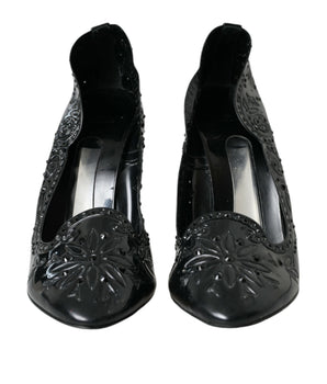 Dolce & Gabbana Black Crystal CINDERELLA Heels Pumps Shoes