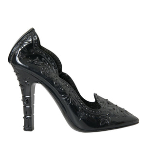 Dolce & Gabbana Black Crystal CINDERELLA Heels Pumps Shoes