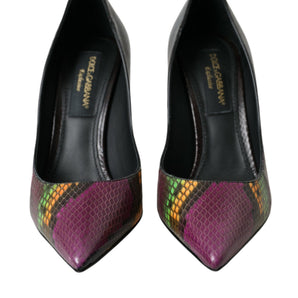 Dolce & Gabbana Multicolor Exotic Leather Heels Pumps Shoes