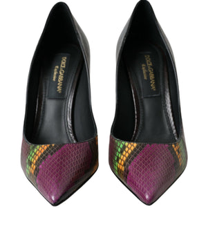 Dolce & Gabbana Multicolor Exotic Leather Heels Pumps Shoes