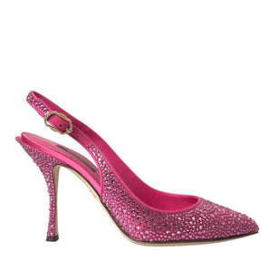 Dolce & Gabbana Pink Slingbacks Crystal Pumps Shoes