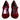 Dolce & Gabbana Red Velvet Gold Crystals Heels Mary Jane Shoes