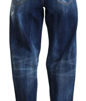 Dsquared² Blue High Waist Straight Denim Jeans San Diego
