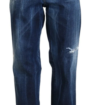 Dsquared² Blue High Waist Straight Denim Jeans San Diego