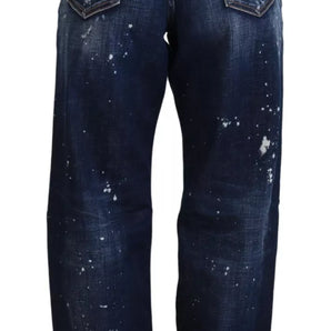 Dsquared² Blue High Waist Tattered Denim Jeans San Diego