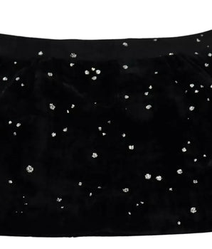 Dsquared² Black Embellished Mid Waist A-line Mini Skirt
