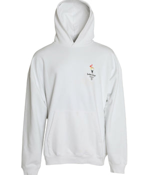 Balenciaga Sudadera con capucha y logo de algodón blanco Suéter