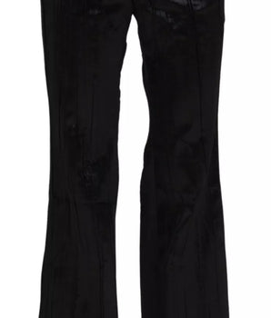 Dsquared² Black Viscose Super Flare High-Waisted Pants