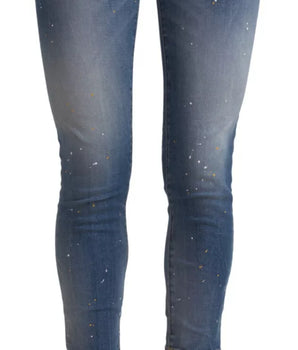Dsquared² Blue Mid Waist Cropped Twiggy Denim Jeans