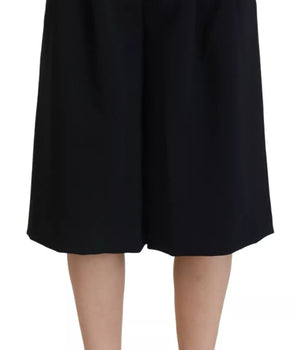 Dsquared² Black High Waist Wide Leg Cropped Trouser Pants