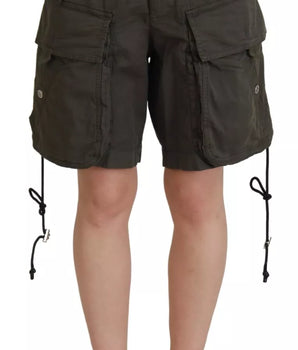 Dsquared² Green High Waist Cargo Bermuda Women Shorts