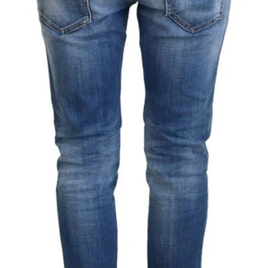 Dsquared² Blue Cotton Low Waist Cropped Cool Girl Denim Jeans