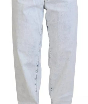 Dsquared² Light Blue Cotton High Waist Straight Denim Jeans