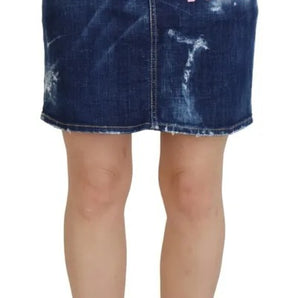 Dsquared² Blue Icon High Waist Denim Mini Boston Jean Skirt