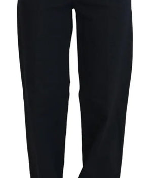 Dsquared² Black Checkered High Waist Straight Pants