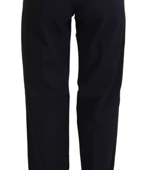 Dsquared² Black Checkered High Waist Straight Pants