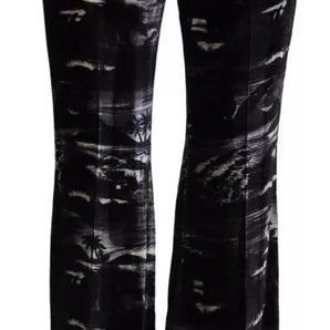 Dsquared² Black Printed High Waist Super Flare Pants