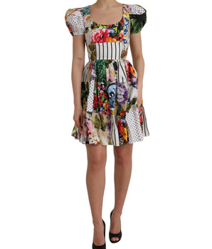 Dolce &amp; Gabbana Multicolor Patchwork Cotton Aline Mini Dress