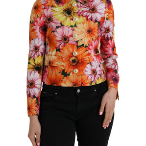 Dolce & Gabbana Multicolor Floral Brocade Blazer Coat Jacket