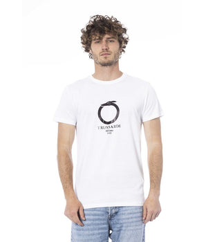 Trussardi Beachwear White Cotton T-Shirt