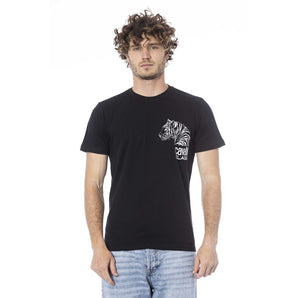 Cavalli Class Black Cotton Men T-Shirt