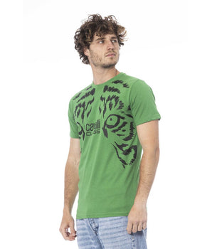 Cavalli Class Green Cotton Men T-Shirt