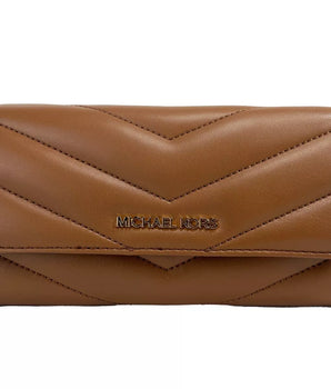 Michael Kors Jet Set Travel Large Quilted Leather Trifold Wallet Brown