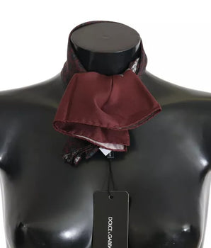 Dolce & Gabbana Bordeaux 100% Silk Floral Wrap Women Scarf