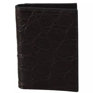 Dolce & Gabbana Brown 100% Caiman Mens Cardholder Case Cover Wallet