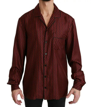 Dolce &amp; Gabbana Camisa casual con estampado en zigzag negro y rojo