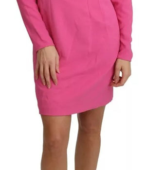 Dolce &amp; Gabbana Pink Plunging Bodycon Sheath Mini Rayon Dress
