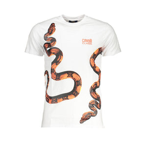 Cavalli Class White Cotton T-Shirt